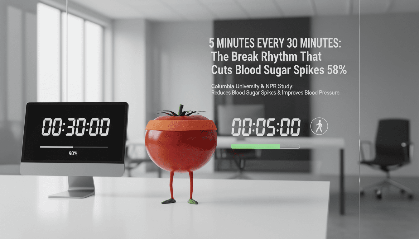 5 Minutes Every 30 Minutes: The Break Rhythm That Cuts Blood Sugar Spikes 58%