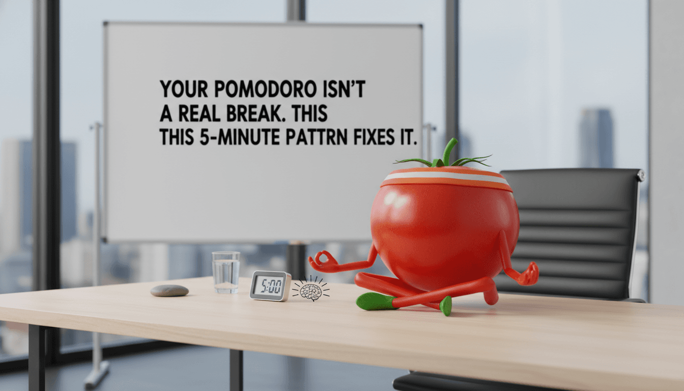 Your Pomodoro break isn't a real break (this 5-minute pattern fixes it)