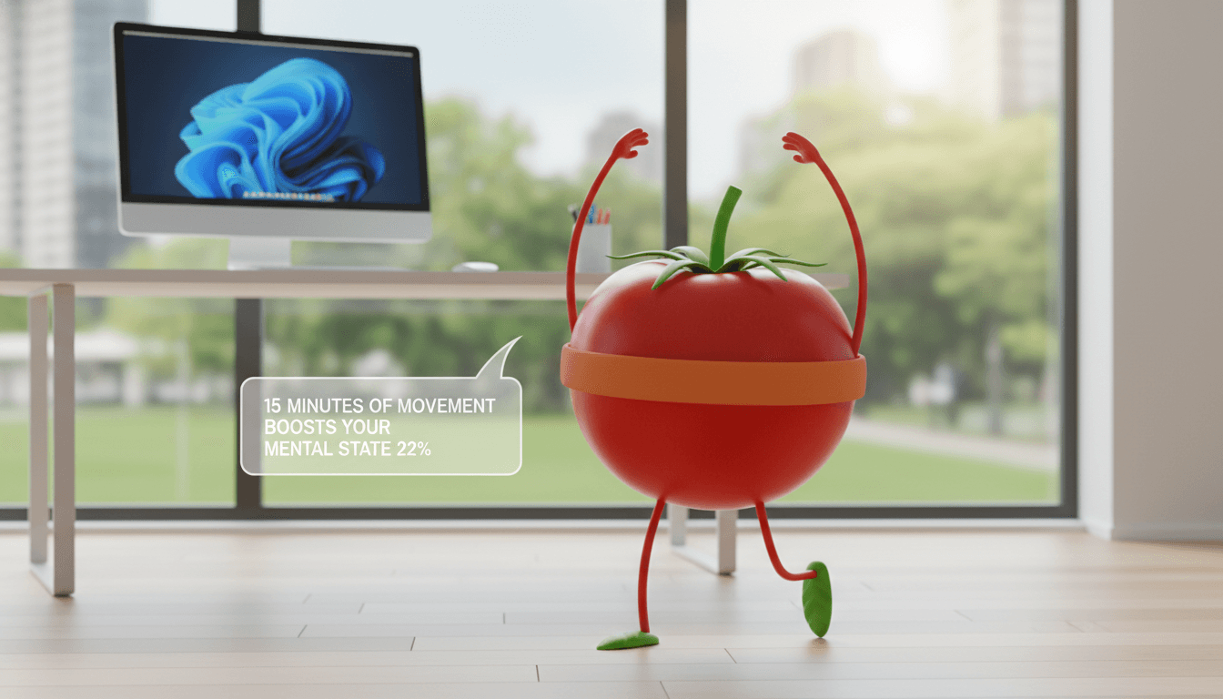 15 minutes of movement boosts your mental state 22% (ASICS study)