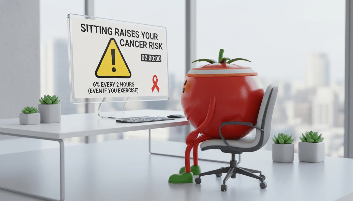Sitting raises your cancer risk 6% every 2 hours (even if you exercise)
